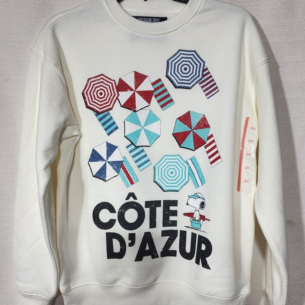 Peanuts Snoopy Cote D'Azur Graphic Sweatshirt' women's XXS